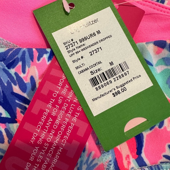 New with Tags, Lilly Pulitzer Luxletic Weekender cropped Cabana Cocktail - Picture 2 of 4